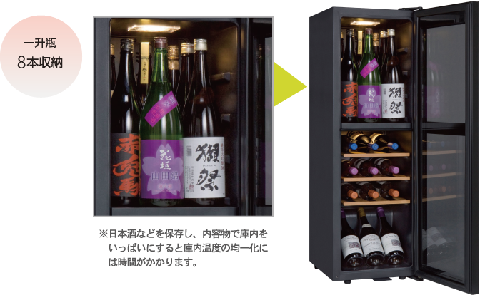 日本酒冷蔵庫 ワインセラーの2wayで使える画期的なワインセラー